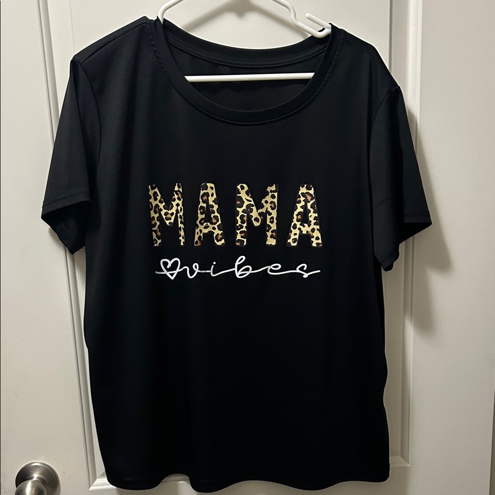 SHEIN Black 'Mama Vibes' Short Sleeve Tee